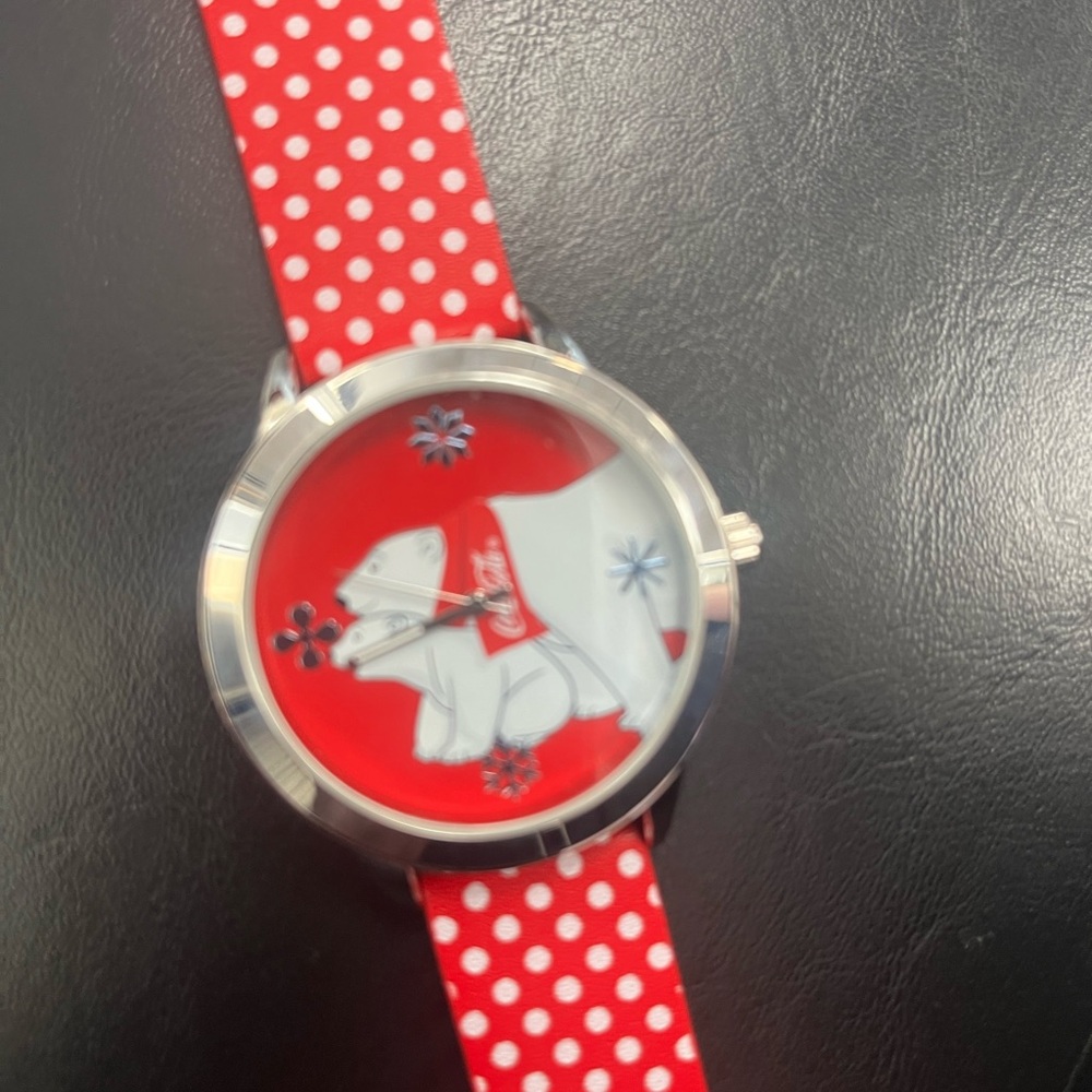 Coca Cola Red and White Polka Dot Watch